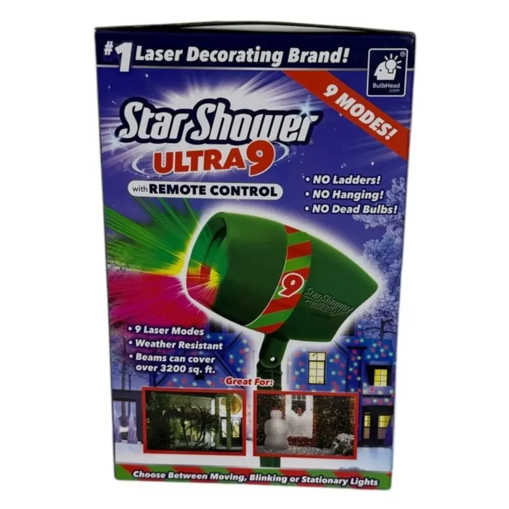 Star Shower Ultra 9 Remote Controlled Lazer Light Show Green and Red As Seen On